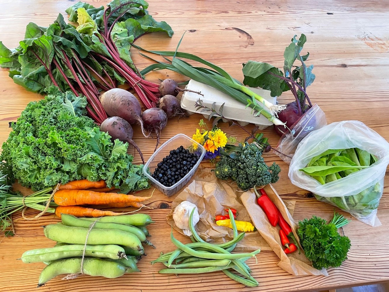 Grønnsaker på bord