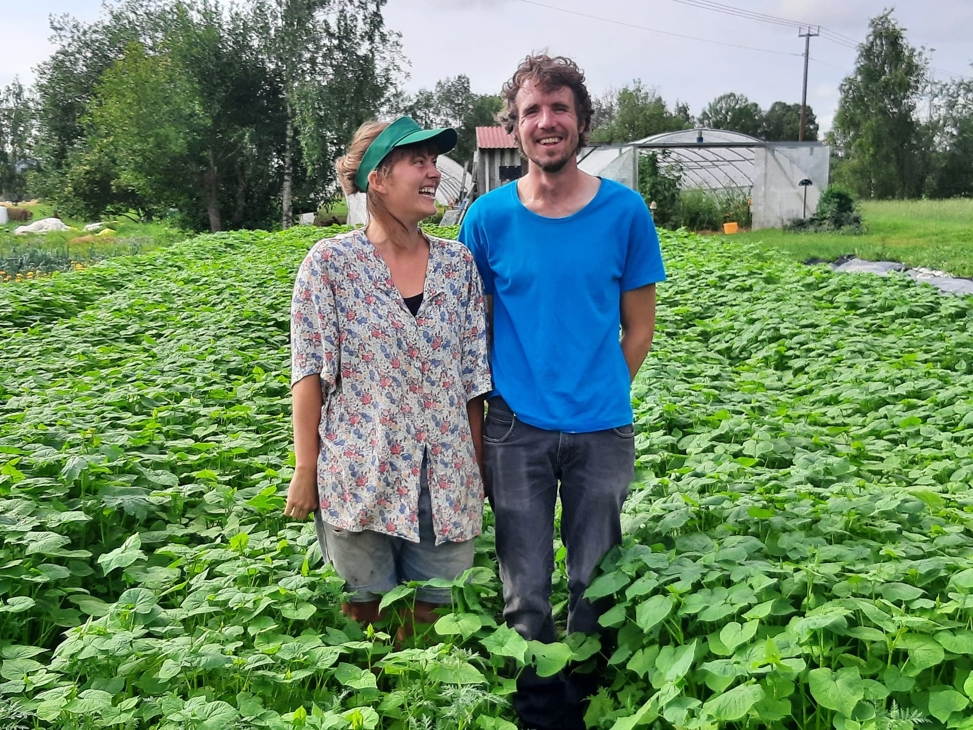 to personer i en åker