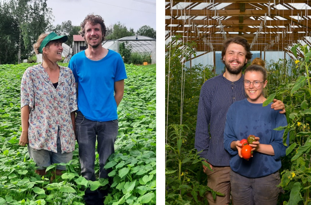 Driftige folk som driver markedshagene på Frilund gård (t.v.) og Grønt frå Grindal (t.h.).